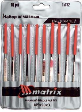 Надфиль набор алмазный,  5шт, 140х50х3мм, MATRIX