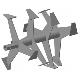 Фреза спиральная вал 30 мм. D350мм. (6 зубов) втулка с двух сторон