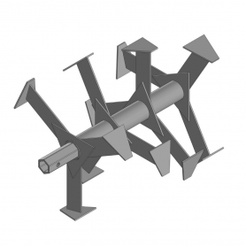 Фреза спиральная вал 30 мм. D470мм.  (7 зубов) втулка с двух сторон