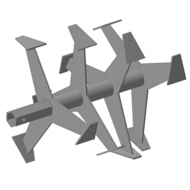 Фреза спиральная вал S24 мм. D470мм. (6 зубов) втулка с двух сторон