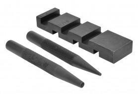 Набор для расклепки цепей портативный (наковальня, 2 пробойника)